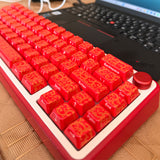 High-temperature fired red gold-patterned ceramic keycaps
