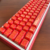High-temperature fired red gold-patterned ceramic keycaps